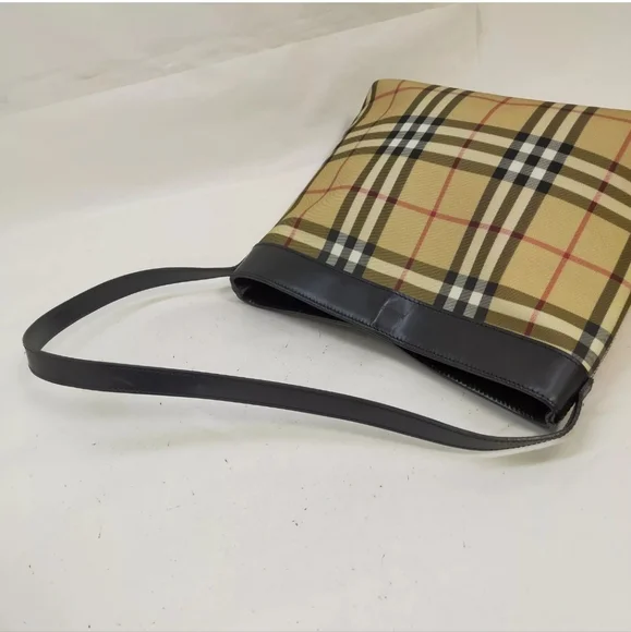 Auth Burberry London Shoulder Bag Beige PVC